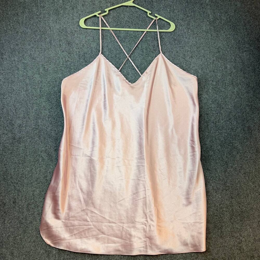 Vintage Basic Editions Nightgown 2X Pink Satin Sleep Dress 36in